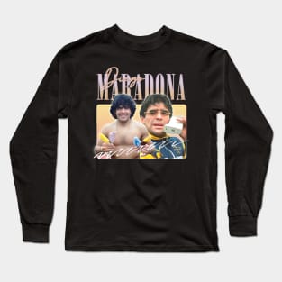 Diego Maradona / Retro 90s Aesthetic Long Sleeve T-Shirt